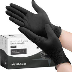 Black Vinyl Disposable Gloves – Powder and Latex Free Medical Exam G