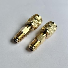 2Pcs R32 R454B Refrigerant Adapter Brass, 1/4 Inch Female to 1/4 Inch Male Rever