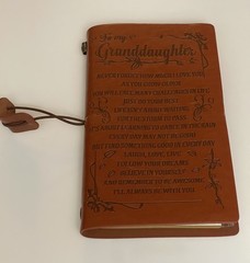 To My Granddaughter Leather Journal Blank Book Gift From Grandma