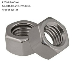 UNC Nuts A2 Stainless Hexagon Full Nut 1/4,5/16,3/8,5/16,1/2,5/8,3/4,4# 6#-12#