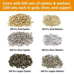 1203Pcs 1/4 In 6mm Grommet Eyelet Pliers Tool Kit 1200 Metal Eyelets
