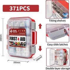 RHINO RESCUE 371pc OSHA First Aid Kit for Home & Business, Wall-Mount, HSA/FSA