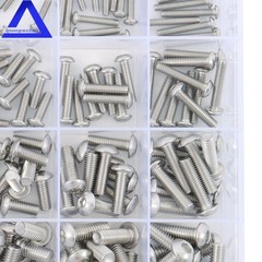 600PCS M3 M4 M5 M6 Stainless Steel Flanged Bolts and Nuts Kit,16 Common Sizes