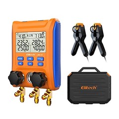 Elitech HLD-200+ HVAC Refrigerant Leak Detector+LMG-10 Digital Manifold Gauge