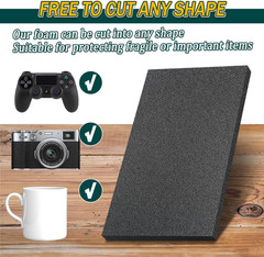 Polyethylene Foam Pads for Packing Foam Sheets Black – 16″ X 12″ X 0.4″- 6 Pack