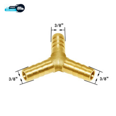 3/8″ Hose Barb Y Shaped 3 Way Union Fitting Intersection/Split Brass.