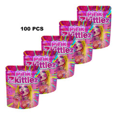 Food Safe 3.5g Stand Up Mylar Bags 100pcs Airtight Resealable Pouches Odor Proof