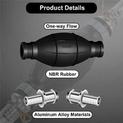 6mm 1/4″ Hand Fuel Pump, Primer Bulb Rubber Fuel Pump, Transfer V Size: 1/4 in