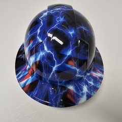 full brim VENTED hard hat custom hydro dipped IN AMERICAN THUNDER NEW VENTED