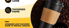 50 Pack 12 oz Coffee Cups with Lids, Black Disposable Coffee Cups with Lids,