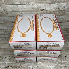 6 Boxes Cardinal Health Clear Vinyl Exam Gloves- Size Small -150 x 6 of 900