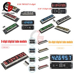 0.36 / 0.56 Inch 6 / 8 Digit 7-segment LED Display Module TM1637 74HC595