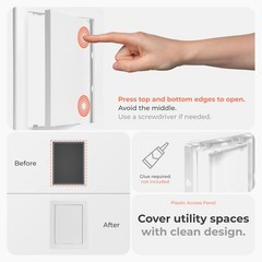 HVAC OV 6×8 Inch White Access Panel for Drywall – ABS Plastic Square Wall, Ce…