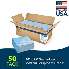 TIDI 357 Avalon Single-Use Medical Equipment Drape, Blue, 40″ x 72″, Blue