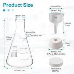 1000ML Buchner Funnel Filtering Kit Lab Vacuum Pump 18 L/Min Filter Flask Set