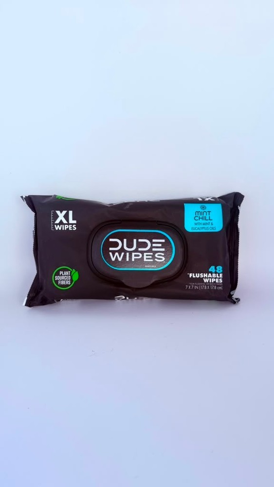 Dude Wipes XL Mint Chill Flushable Wipes 48 Count Plant-Based Fibers