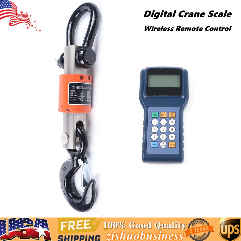 10000kg 10T HD Wireless Electronic Digital Hanging Crane Scale W/ Handheld Meter