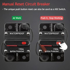 3PCS Car Audio 150 Amp Resettable Fuse Circuit Breaker Car Protect 12V-48V DC