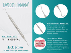 Pomee USA Jack Sickle Scaler Anterior Dental Instrument Hollow Handle