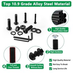 860PCS Metric Screw Assortment Kit, M2 M3 M4 M5 Machine Screws with Lock