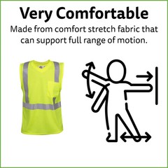 Cordova Cor-Brite Type R, Class II, Birdseye Mesh T-Shirt, Sleeveless, Chest Poc