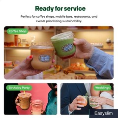 Plant-Based Disposable Cold Cups 12oz Set of 24 Holiday Sip Sing
