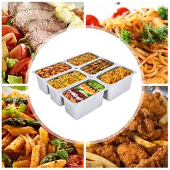 6 PACK 1/4 Size 6″ Deep Stainless Steel Steam Prep Table Hotel Buffet Food Pan