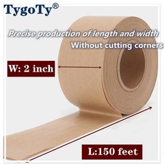 TygoTy Water Activated Gummed Reinforced 2″ x 150 Feet x 150 feet, Brown