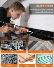 WELLUCK Black Silicone Caulk, 100% Waterproof Sealant 1 Pack,