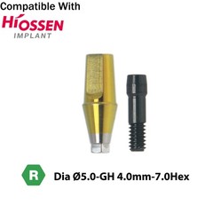 Titanium Straight Abutment Compatible with Osstem Hiossen Regular Ø4.5/5.0/6.0mm