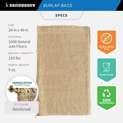 Burlap Bags Wholesale Bulk (50) 24 x 40 – Sacks Potato Race Sandbags Home Depot