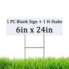 Blank White Yard Signs Billboard with Stakes – DIY craft 6*24”/13*17”/18*26”