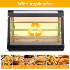 3 Tiers 35″ Commercial Catering Food Warmer Desktop Pastry Food Display Case