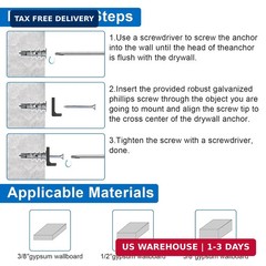 Zinc Self-Drilling Drywall Anchors with Screws Kit, 104 Pack 3 Size, 52 Heavy Du