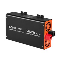 VEVOR 1500W Sump Pump Battery Backup System LCD Pure Sine Wave Power Inverter