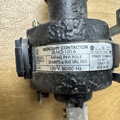 Mercury Contactor Cat# 35NO-120A 35 Amps @ 600 VAC 120V 50/60 Hz (Used)