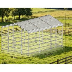 New 13×20FT Metal Livestock Shed Steel Shelter Cowshed for Farm Animal Free Ship