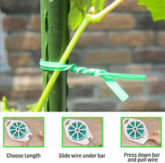 Twist Tie, 328 Feet (100M), Green Cable Ties with Cutter, Reusable Garden Plant