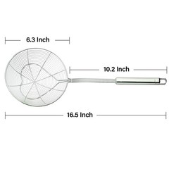 Eisinly Strainer Skimmer Spoon for Cooking and Frying, 6.3 Inches, Silver