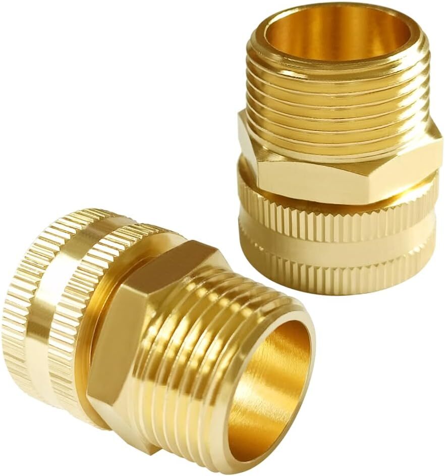 Brass Swivel Pipe Fitting 3/4″ GHT Female X 3/4″ NPT Male Thread Garden Hose Thr