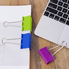 Mr Pen Metal Binder Clips 12 pcs 2 Inches Extra Large Size Colored Binder Paper