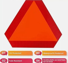 Reflective Slow Vehicle Sign 14″x16″ Safety Triangle Golf Cart,Tractor, UTV