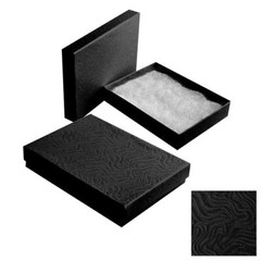 100 Swirl Black Cotton Filled Boxes Jewelry Gift Box 5-3/8″ x 3-7/8″ x 1″