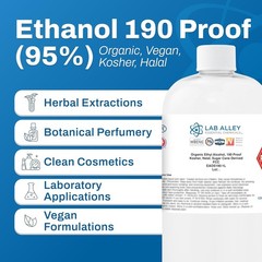 Eco-Friendly 190 Proof Sugar Cane Ethanol – 1 Liter Food Grade Solution