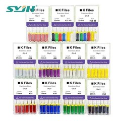Dental Endo Root Canal File K-files 25mm Stainless Steel #6#8#10#15-40 Hand File