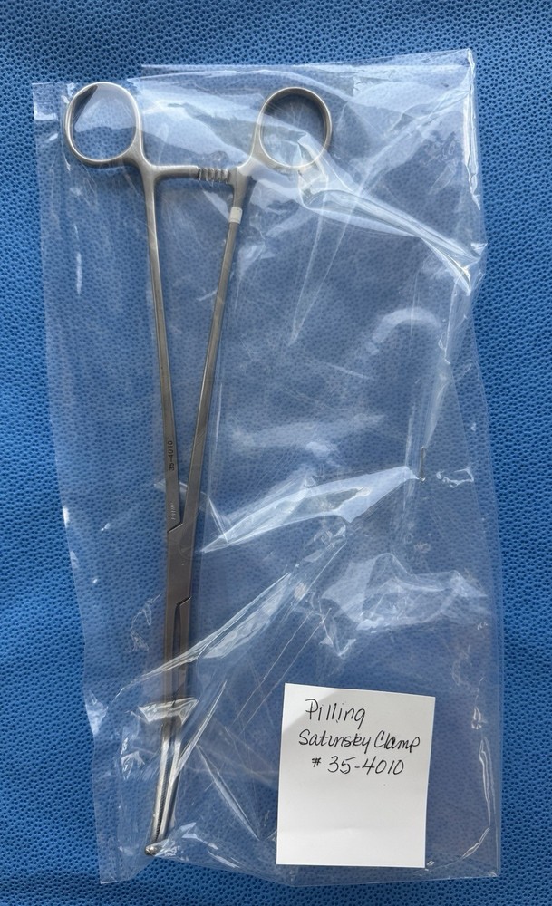 Pilling Satinsky Clamp #35-4010 Stainless Germany Angled 120 degrees