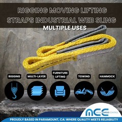4 Pack 1″ x 3ft 2 Ply Polyester Flat Eye Lifting Sling Strap Web Sling 3100 lbs
