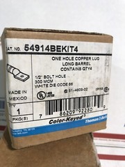 THOMAS & BETTS 54914BE ONE HOLE COLOR KEYED 1/2″ HOLE COPPER LUGS (BOX OF 4)