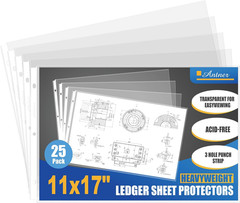 11X17 Inch Sheet Protectors (25-Pack) – Ledger Size Heavy Duty Clear Plastic Arc