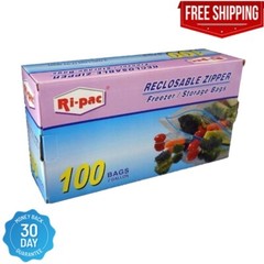 100 pieces 2 Gallon Size 13×16 Zip Lock Reclosable Freezer Storage Bags Zipper